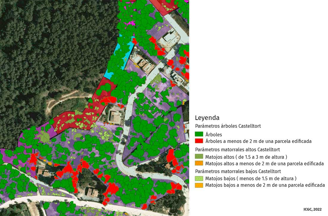 Delimitación e identificación de cubiertas forestales en espacios urbanizados.