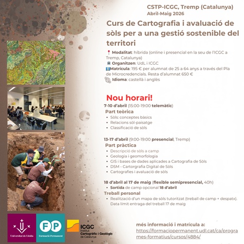 Curs de Cartografia i avaluació de sòls per a una gestió sostenible del territori