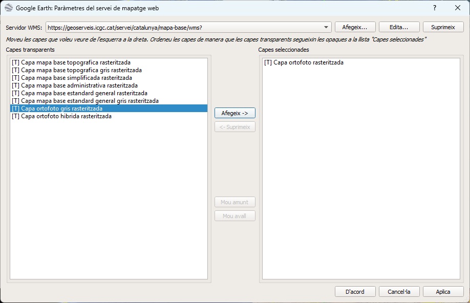Seleccionar capa i prémer "Afegeix"