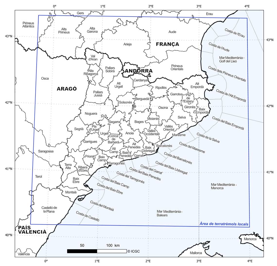 Mapa de regions epicentrals