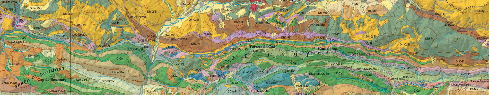Map of lithological groups of Catalonia 1:250,000