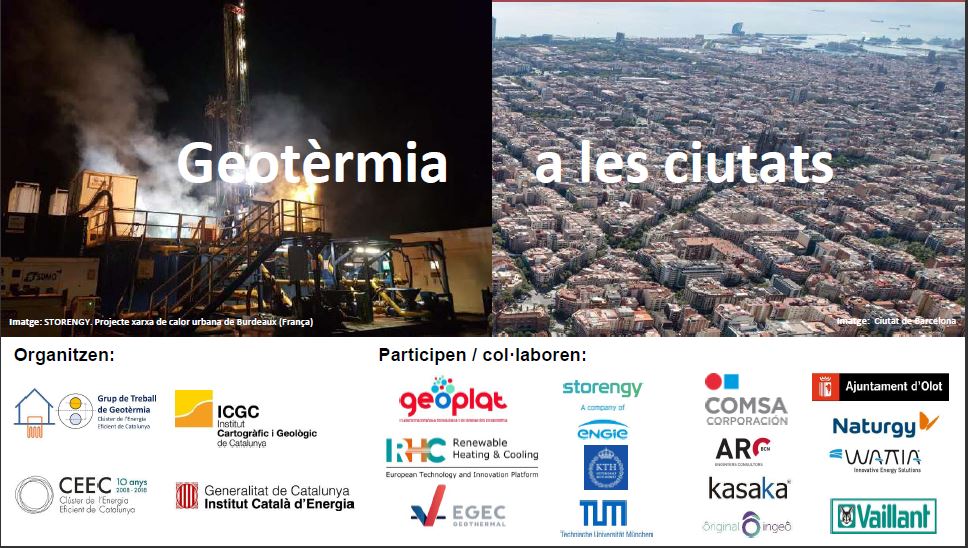 Imatge de les jornades, amb els logos de totes les institucions/empreses involucrades