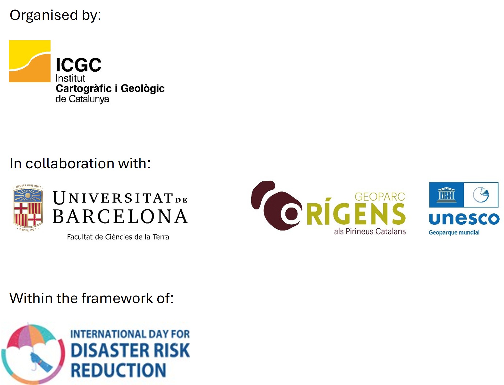 Logos of the whole entities involved in the conference