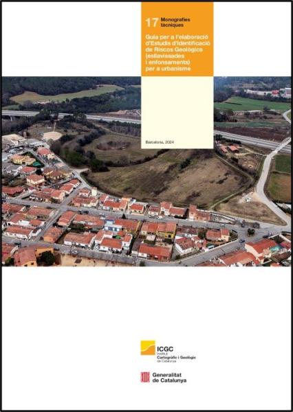 Coberta de la monografia tècnica 17, Guia per a l’elaboració d’Estudis d'Identificació de Riscos Geològics (esllavissades i enfonsaments) per a urbanisme