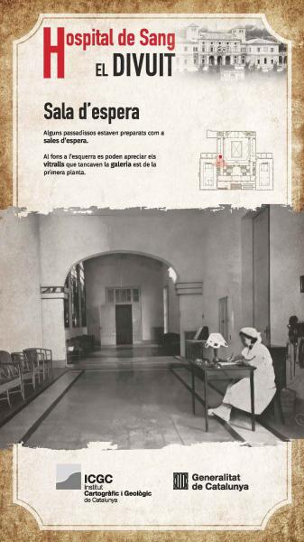 Plafó de l’exposició dedicat a una sala d’espera (feu clic per veure'l més gran)