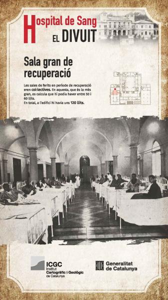 Plafó de l’exposició dedicat a la sala gran de recuperació (feu clic per veure'l més gran)