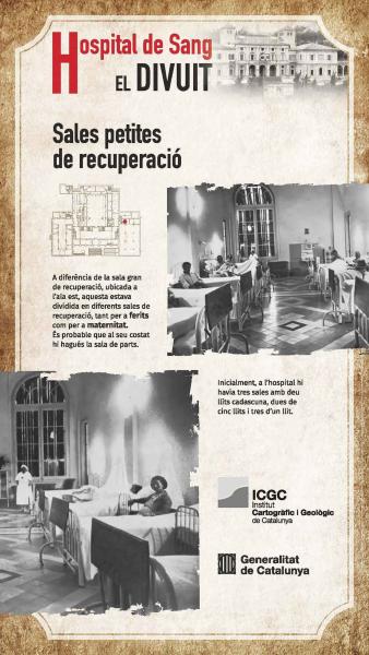 Plafó de l’exposició dedicat a dues sales petites de recuperació (feu clic per veure'l més gran)