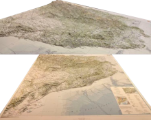 Mapa topográfico de Cataluña 1:250.000 en relieve Mapa topográfico de Cataluña 1:250.000 en relieve