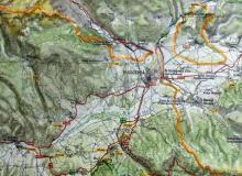 Extracto del Mapa topográfico de Cataluña 1:100.000 en relieve, Cerdaña Extracto del Mapa topográfico de Cataluña 1:100.000 en relieve, Cerdaña