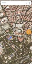 Captura de pantalla que muestra el ortofotomapa, con la funcionalidad de localización del usuario en el mapa activada Captura de pantalla que muestra el ortofotomapa, con la funcionalidad de localización del usuario en el mapa activada