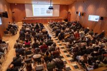 Sala de actos del ICGC durante la jornada Los retos de la gestión del litoral